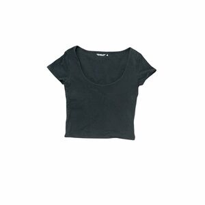 A&F Black Scoop Neck Crop Top